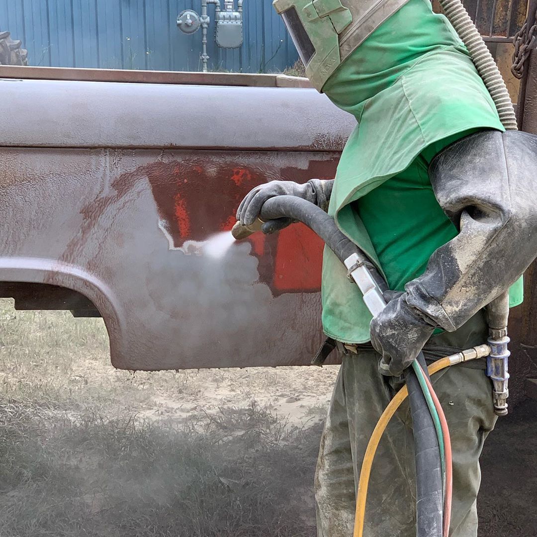 Automotive sandblasting